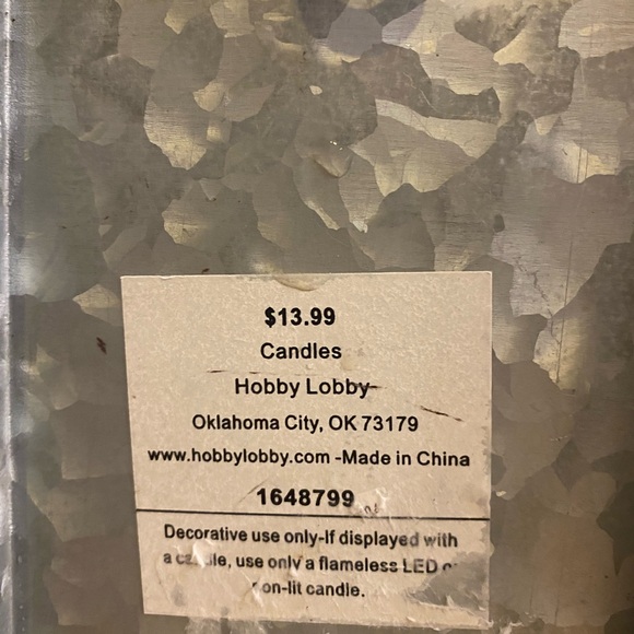 Set of Hobby Lobby Galvanized Candle Holder - Picture 8 of 8